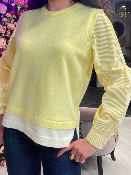 Pull Rayures Jaune et Blanc