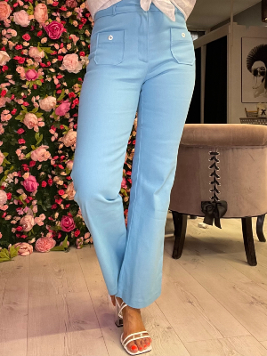 Pantalon Woodstock Marguerite Bleu Ciel