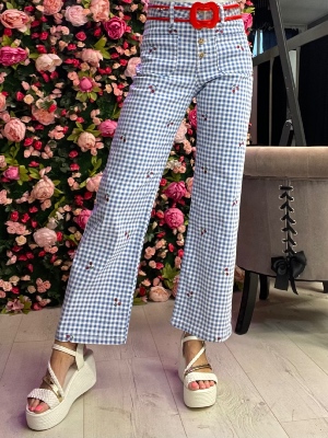 Pantalon Vichy Cerises