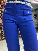 Pantalon Woodstock Marguerite Bleu Bic