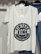 T-Shirt Vintage Rock Blanc/Différentes Couleurs