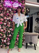 Pantalon Woodstock Marguerite Vert Mousse