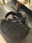 Sac Banane Croûte de Cuir Étoile Zèbre Noir