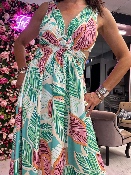 Robe Longue Verte Ajourée 