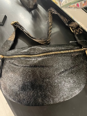 Sac Banane Noir Brillant 