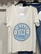 T-Shirt Vintage Rock Blanc/Différentes Couleurs