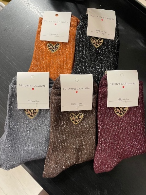 Chaussettes Coeur Léopard