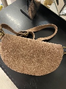 Sac Banane Croûte de Cuir Étoile Zèbre Taupe 