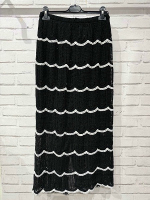 Jupe Crochet Festonnée Noire/Blanche