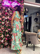 Robe Longue Verte Ajourée 